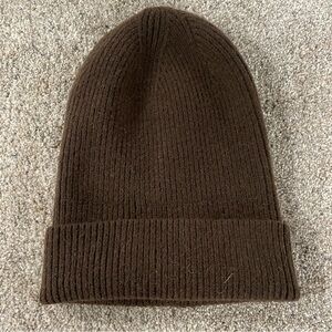 Z Supply Chocolate Ribbed Knit Beanie